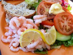 Degustazione di gamberi norvegesi